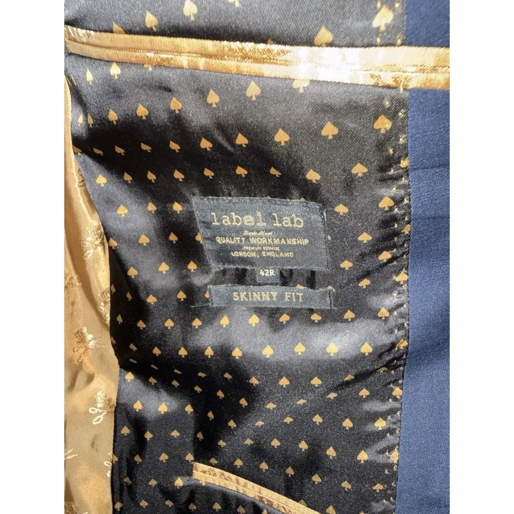 Label‎ Lab Men's Jacket Size 42R Slim Fit Navy Blue New